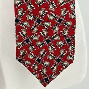 Vintage Burberry Equestrian Silk Necktie in Red